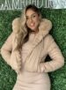 jaqueta puffer dupla face reversível aline bege