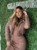jaqueta puffer dupla face reversível aline marrom