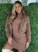 jaqueta puffer dupla face reversível aline marrom