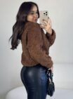blusão teddy brenda marrom