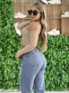 cropped manga longa gringa bege
