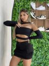 cropped manga longa gringa preto