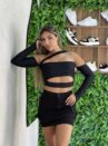 cropped manga longa gringa preto