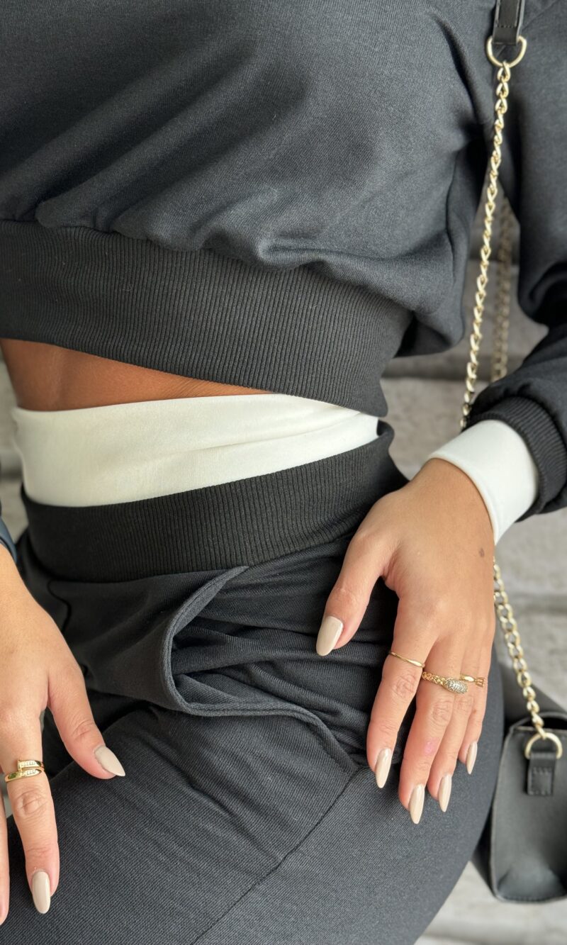 conjunto moletinho flanelado eliane preto