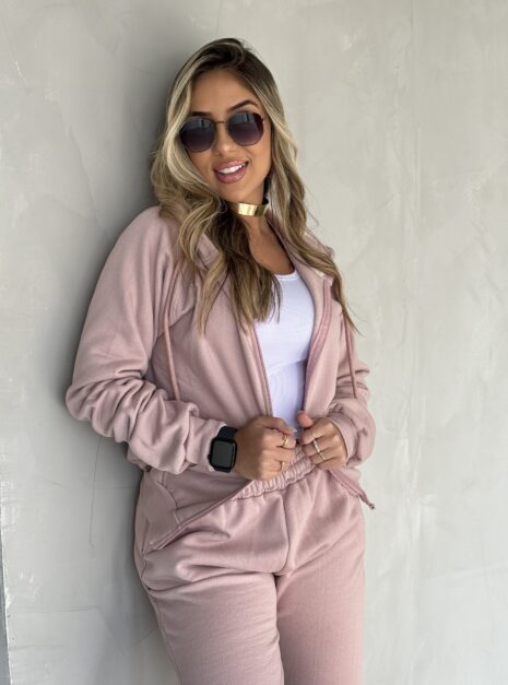 conjunto moletom drika rosa