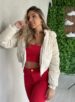jaqueta puffer cotelê jaque off white