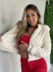 jaqueta puffer cotelê jaque off white