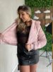 jaqueta puffer cotelê jaque rosa baby