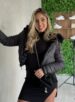 jaqueta puffer dupla face reversível aline preto