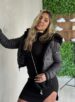 jaqueta puffer dupla face reversível aline preto