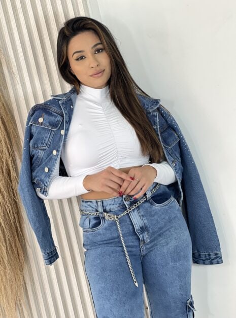 cropped poliamida manga longa dori branco