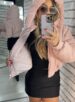 jaqueta puffer cotelê jaque rosa baby