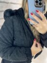 jaqueta puffer cotelê jaque preto