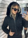 jaqueta puffer cotelê jaque preto
