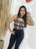 cropped dadi xadrez bege