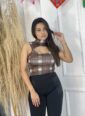 cropped dadi xadrez bege