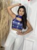 cropped dadi xadrez bege