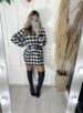 vestido tônia xadrez bege