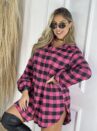 vestido tônia xadrez bege