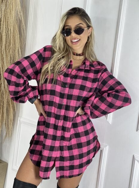 vestido tônia xadrez bege