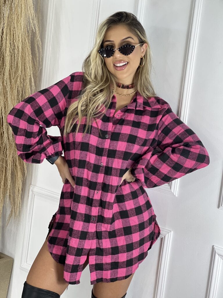 vestido tônia xadrez bege