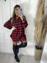 vestido tônia xadrez bege
