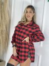 vestido tônia xadrez bege