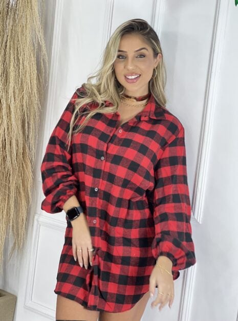 vestido tônia xadrez bege