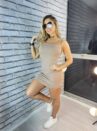 vestido poliamida gringa bege