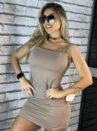 vestido poliamida gringa bege