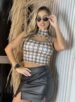 cropped dadi xadrez bege
