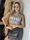 cropped dadi xadrez bege