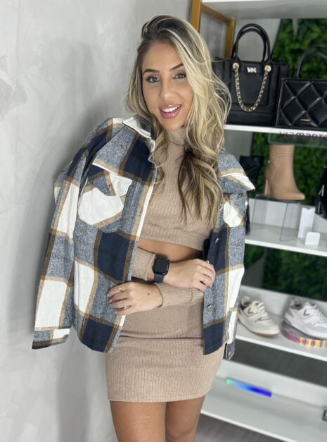 camisa flanelada longa xadrez emily marinho
