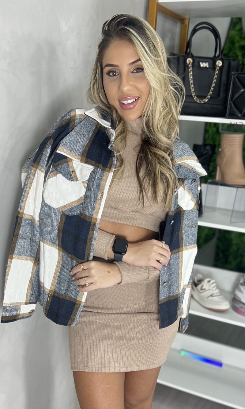 camisa flanelada longa xadrez emily marinho