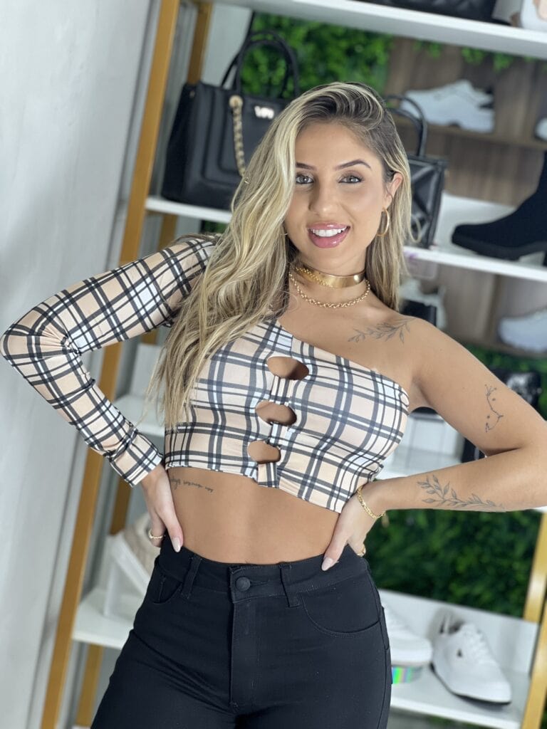 camisa flanelada longa xadrez emily marinho