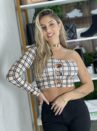 camisa flanelada longa xadrez emily marinho