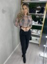 body tule xadrez bege