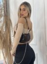 cropped manga longa gringa bege