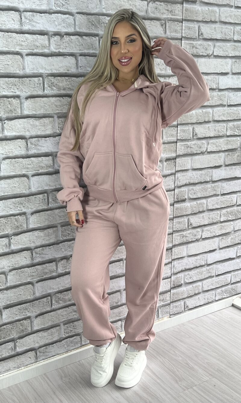 conjunto moletom drika rosa