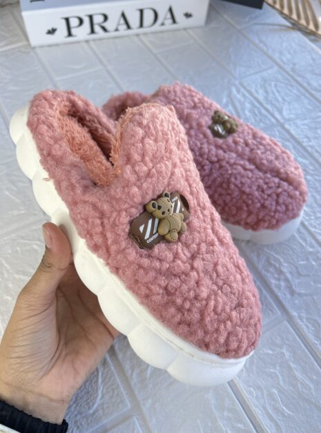 pantufa ursinho rosé