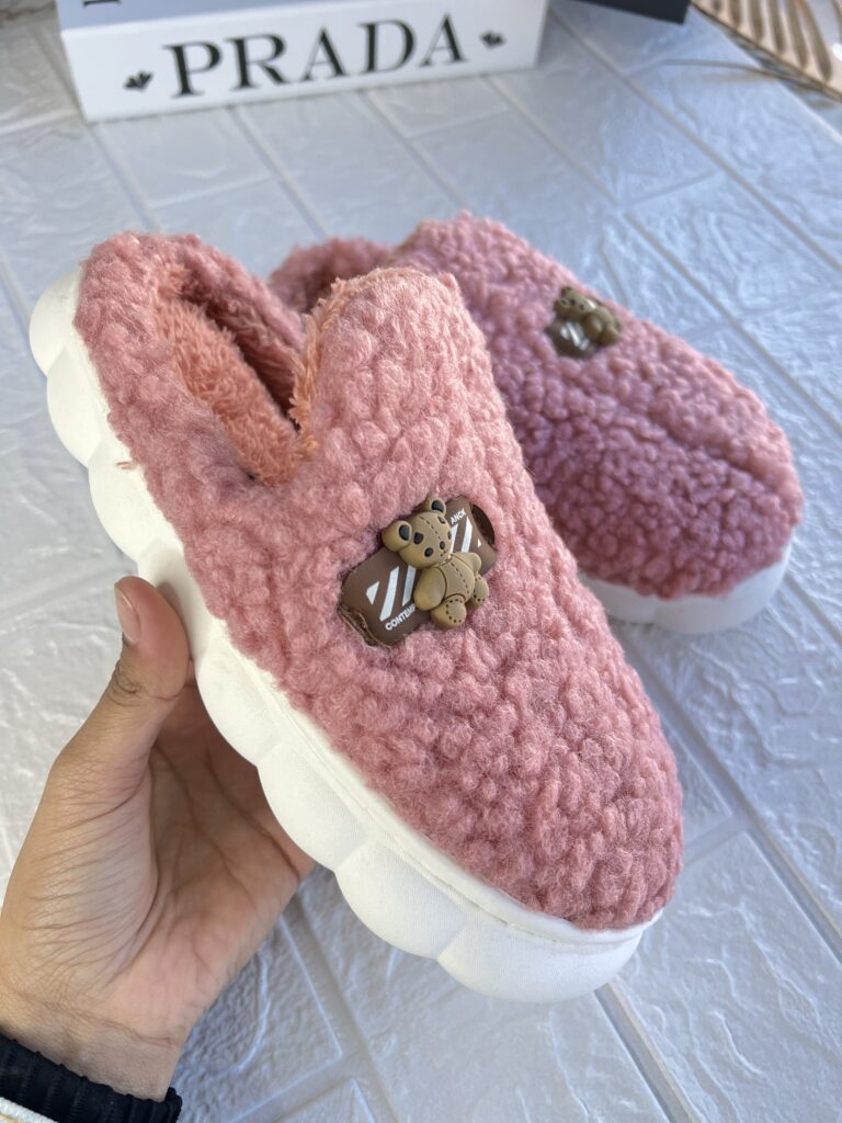 pantufa ursinho rosé