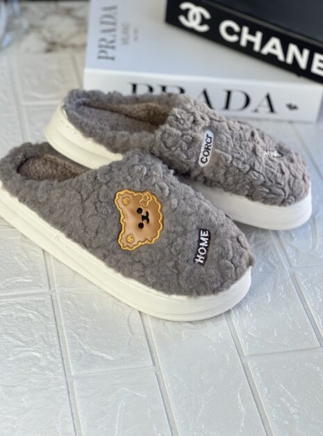 pantufa ursinho cinza