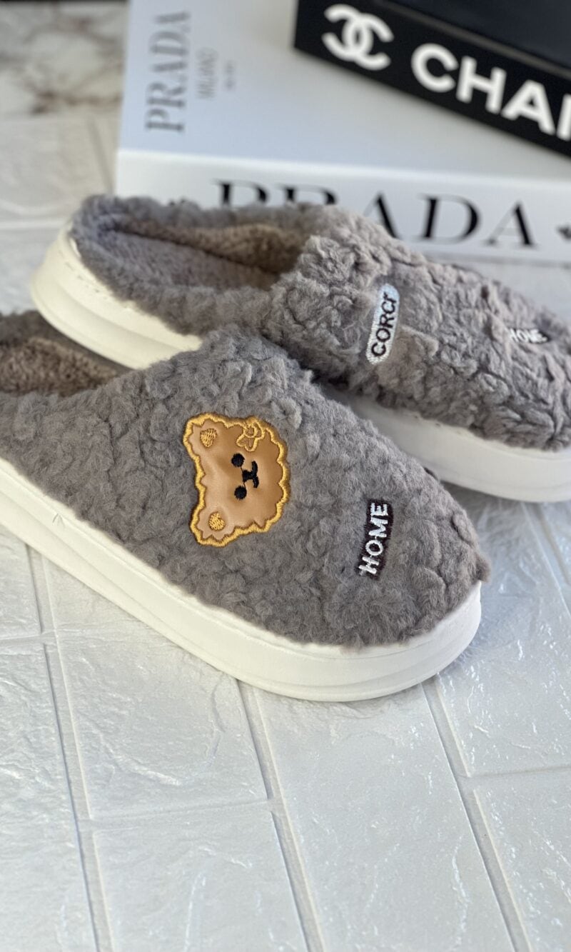 pantufa ursinho cinza