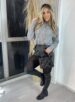 blusa tricot kauana cinza