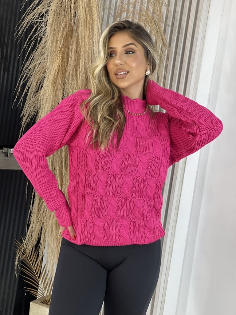 blusa tricot kauana rosa pink