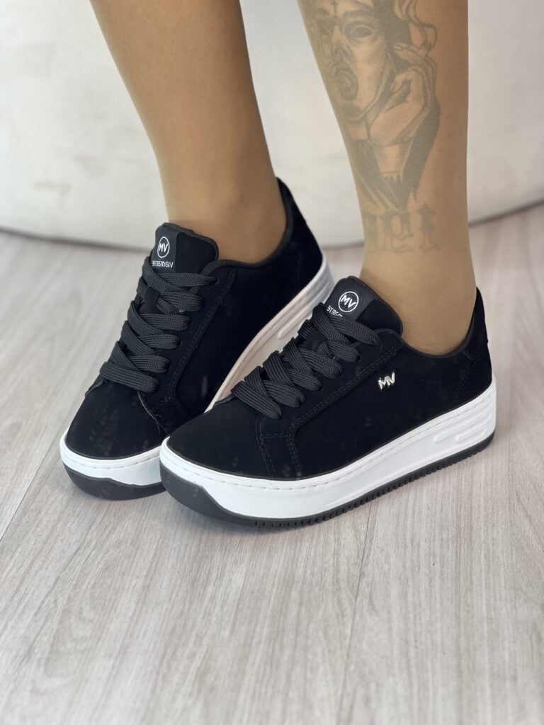 tênis nobuck preto via marte 065 001 01 tênis nobuck preto via marte 065 001 01