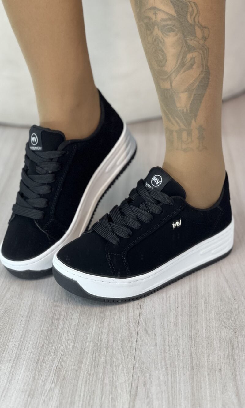 tênis nobuck preto via marte 065 001 01 tênis nobuck preto via marte 065 001 01