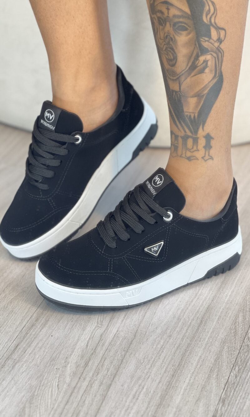 tênis casual preto via marte 042 008 07