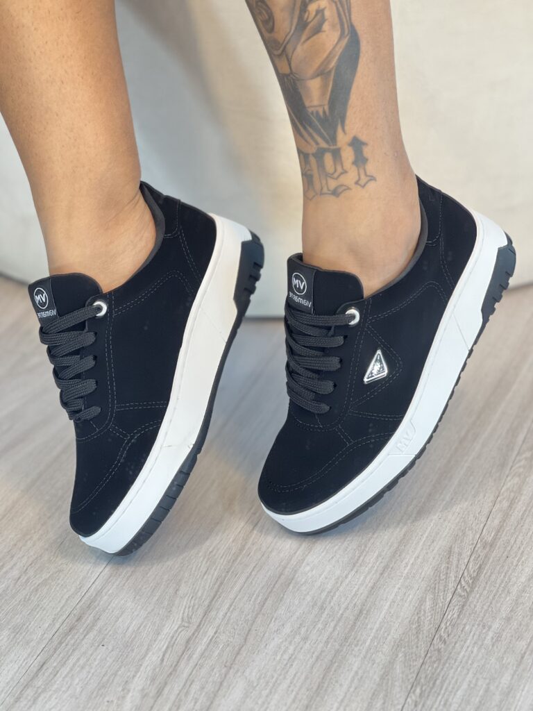tênis casual preto via marte 042 008 07 tênis casual preto via marte 042 008 07