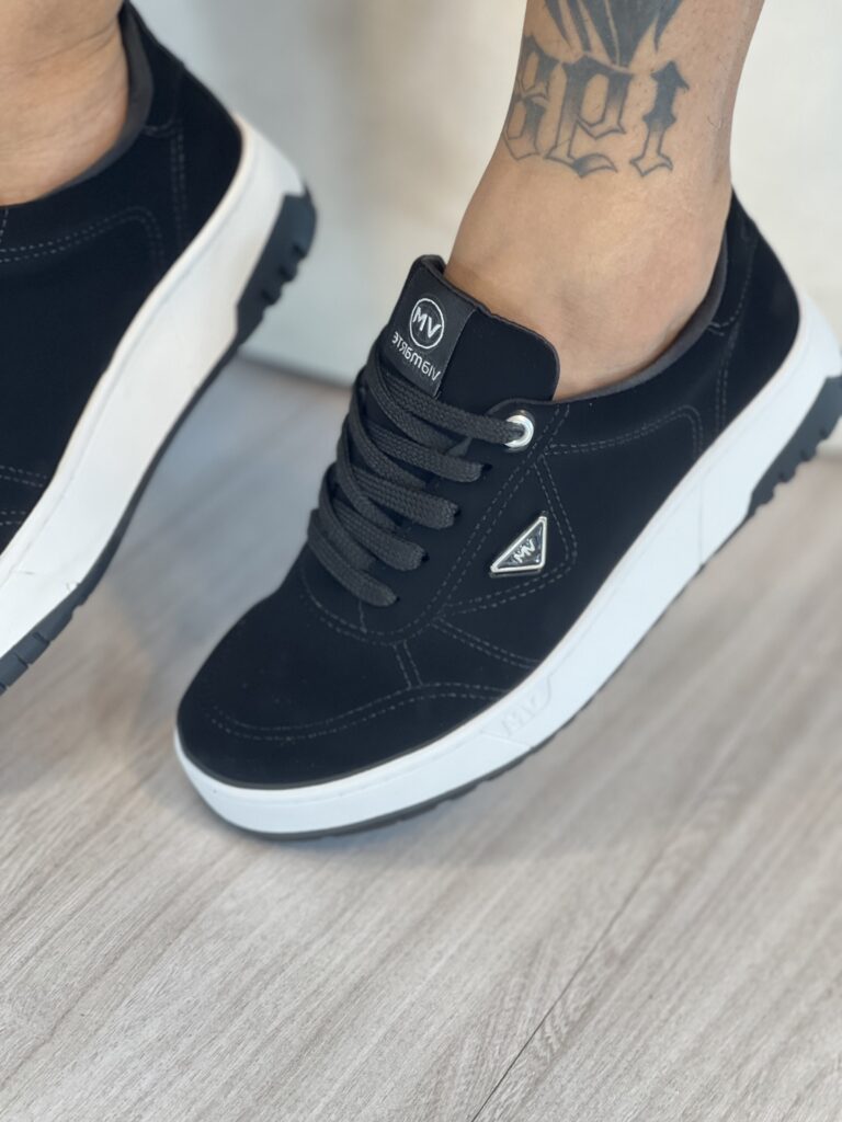 tênis casual preto via marte 042 008 07 tênis casual preto via marte 042 008 07